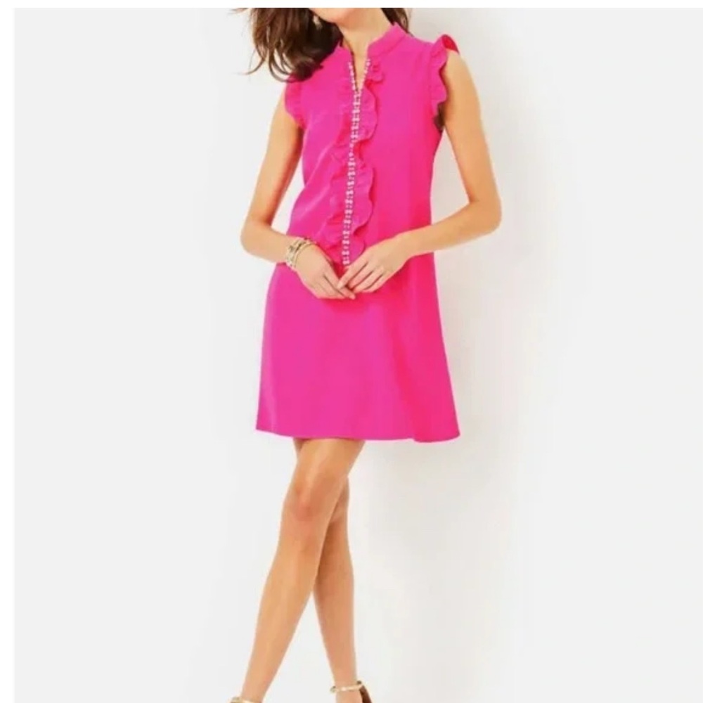 Elegant Pink Ruffle Dress